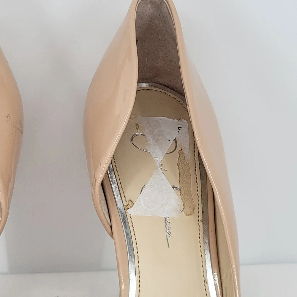 Jessica Simpson Nude Patent d'Orsay Pointed Toe Stiletto Pumps Heels Size 12M